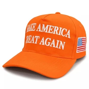 Cappello Trump MAGA arancione berretto da baseball 45-47 Make America ottimo - Foto 1 di 5