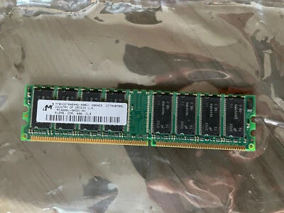 Micron DDR400 PC3200 512MB CL3 DDR RAM Memory Module MT8VDDT6464AG-40BD1 - Image 1 of 3