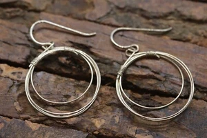 Sterling Silver Drop Wire Dangle Earrings. BOHO Dangle earrings - Picture 1 of 4