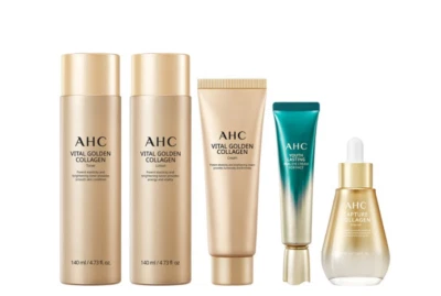 AHC Vital Golden Collagen Youth Total Skincare 5-piece set Anti-wrinkle Elastics - Image 1 of 4