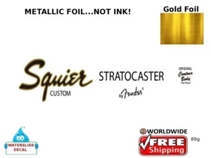 Squier Stratocaster guitar decal headstock Restoration decal waterslide 89g - Bild 1 von 1