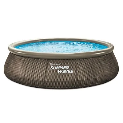 Quick Up Pool 457 x 107 cm Rattan Dark mit Filterpumpe Leiter Abdeckplane im Set - Bild 1 von 4