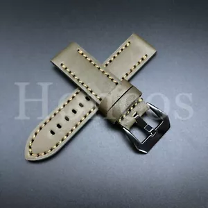 22 MM DARK GREEN Genuine Leather Watch Band Strap Replacement High Quality - Picture 1 of 4