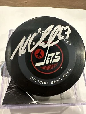 Nikolaj Ehlers Firmado Winnipeg Jets Juego Oficial Puck Foto 1 de 3