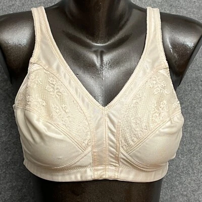 Sujetador Inalámbrico Underscore 36C Retro Cobertura Completa Cómodo Beige Tradicional Foto 1 de 4