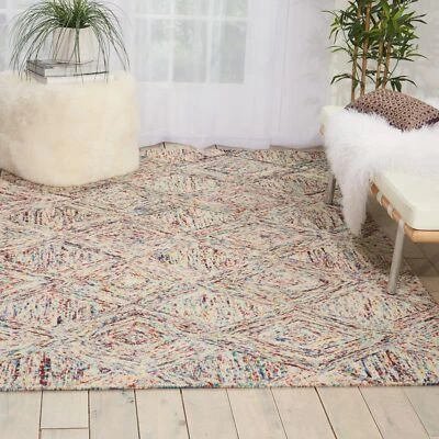 Nourison Linked Bohemian Multicolor 5' x 7'6" Area -Rug, Easy -Cleaning, Non Foto 1 de 4