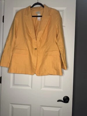 Blazer Loft Naranja Talla 14 Algodón Lino Nuevo con Etiquetas 104.99 Foto 1 de 2