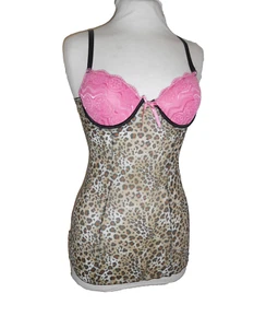 Princess Glamour Nightdress Chiffon Lace Open Front Size M - Picture 1 of 4
