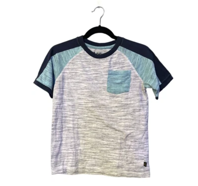 Lee Boys Youth M 10/12 Raglan Short Sleeve T shirt Marbled Blue and Gray - Image 1 of 4