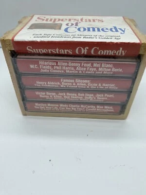 Superstars of Comedy: 4 Cassette Tape Collection NEW AND SEALED Wood Crate  - Image 1 of 4