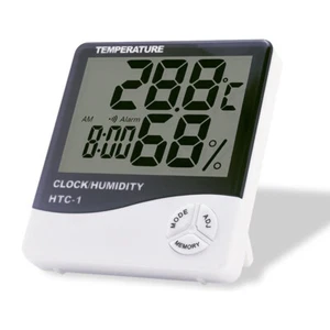 Thermometers Thermograph Hygrometer Humidity Meter Alarm Clock Calendar Dispaly - Picture 1 of 12
