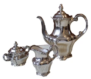 Sonderpreis :Antik 1930 - 35 , exklusiver Silber / Porzellan Kaffeekern 5 teilig - Bild 1 von 7