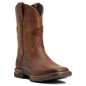 Ariat® Children's Anthem Patriot Brown Square Toe Boots 10040366 - Picture 1 of 6