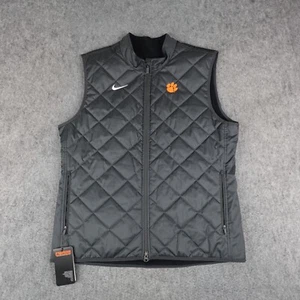 Clemson Tigers Vest Mens Large Gray Black Nike Reversible Jacket Puffer Coat NWT - Picture 1 of 14
