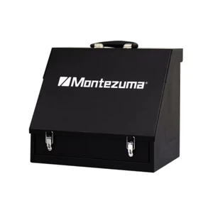 Montezuma 15 In. W Portable Tool Box Black Powder Coated Dual Steel Lockable - Picture 1 of 12
