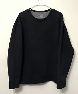 Express strukturierter Herrenpullover mit Rundhalsausschnitt. Farbe Schwarz. Großer minimalistischer Komfort - Bild 1 von 7