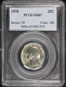 Washington Quarter 1978 graduación profesional MS-67 - ¡Tonificación dorada, solo 7 calificados más altos! - Imagen 1 de 2