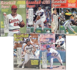 BASEBALL DIGEST 1986 Lot Of 5-Roger Clemens Red Sox,Bert Blyleven, Jose Canseco - Imagen 1 de 4