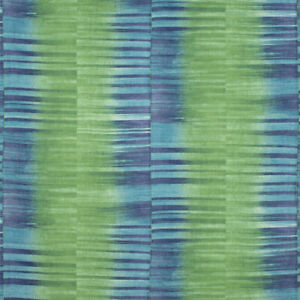 Thibaut Ikat gestreifter Leinendruck Stoff - Mekong Streifen grün blau 4,5 yd F910091