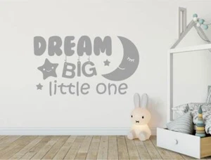 Pegatina de pared Dream Big Little One, calcomanía de pared de citas de sueños, pegatina de pared de guardería - Imagen 1 de 9