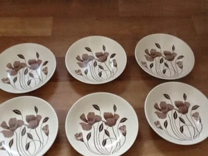 6 X SOUP PLATES (7.5") JG MEAKIN "WHISPERING" PATTERN - FREEPOST UK - Picture 1 of 6