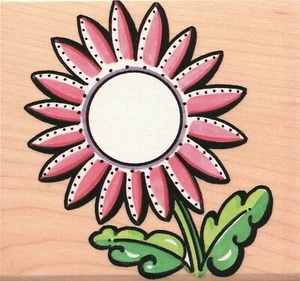 Stampa Rosa ~ FLORA FRAME - DAISY ~ Wood Mounted Rubber Stamp Flowers Nature - Picture 1 of 1