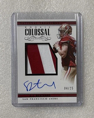 C.J. BEATHARD 2017 NATIONAL TREASURES COLOSSAL SIGNATURES AUTO ROOKIE /25 SSP - Image 1 of 3