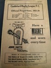 RARE VINTAGE PRE WAR RUGBY LEAGUE PROGRAMME CASTLEFORD WAKEFIELD TRINITY 1933/34