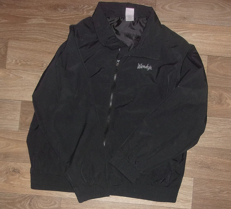 Wendy's Fast Food Full Zip Windbreaker Jacket Barco Uniforms Adult XL  RT - Image 1 of 1