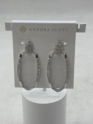 Женские серьги Kendra Scott Essie Pave с открытой рамой из латуни с родием - Изображение 1 из 4