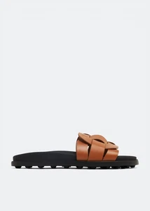 Tod's Women's Woven Leather Slides - Picture 1 of 5