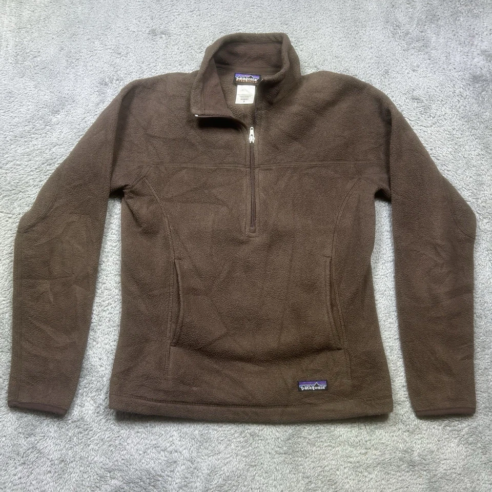 Pullover PATAGONIA Para Mujer S Marrón Synchilla Polar Marsupial Media Cremallera Exterior Foto 1 de 4