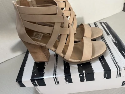 Sandalias Dolce Vita Nude Racimo Tacón Tirantes Punta Abierta Imitación Cuero Talla 10 Foto 1 de 4