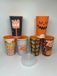 Posten 6x Whataburger Limited Edition 75th Anniversary Neu 32oz Plastikbecher Deckel - Bild 1 von 5
