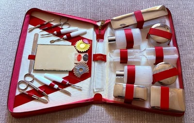 Vintage Manicure Pedicure Set 23 Parts in Red Leather Case | West Germany - Image 1 of 4