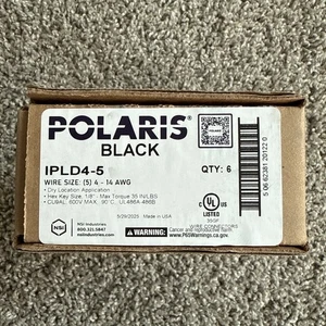 One box (6) Polaris IPLD4-5 Wire Connector, Insulated Five Port, 14 - 4 AWG. - Picture 1 of 6