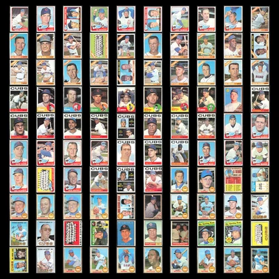 Chicago Cubs Vintage Lot No Duplicates 100 Baseball Cards Topps Dealer Bulk VG - Image 1 of 4