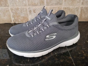 SKECHERS Summits Trainers Men's Shoes  Charcoal Mesh Trim SIZE 8 EC - Picture 1 of 11