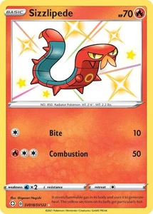 Pokemon Shining Fates Sizzlipede SV018/SV122 Shiny Holo Rare Holo Card - Picture 1 of 1