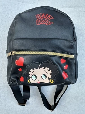 Lindo Betty Boop Love Hearts Mini Mochila Bolso Cartera Negro Imitación Cuero Viaje Foto 1 de 4