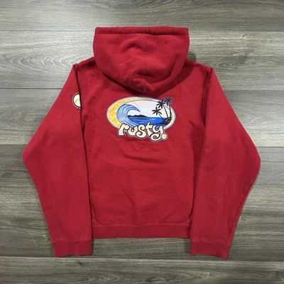 Vintage 90s Rusty Surfboards Hoodie Adult Medium Surf Skate Logo Boxy RARE - Image 1 of 4