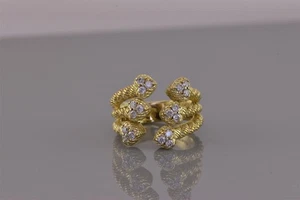 Anillo Judith Ripka Oro Plata Esterlina Circonita Cúbica Cable Banda 925 Talla: 5 - Imagen 1 de 8