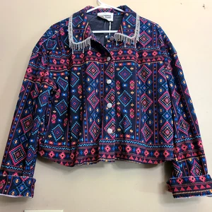 NEW SAVANNA JANE JACKET W BING ON COLLAR WOMENS LARGE - Picture 1 of 5