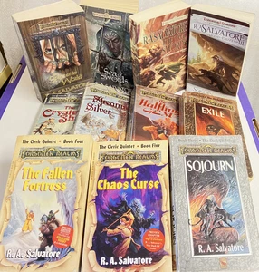 R A Salvatore Mixed 11 Paperback Lot Cleric Quintet Dark Elf Icewind Dale Drizzt - Picture 1 of 23