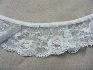 Gathered Blue Lace 9 metres (W1) - Picture 1 of 1