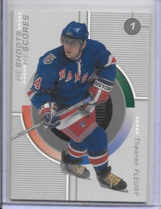 2001-02 Theoren Fleury Insert Be a Player Points Hockey Card Calgary Flames - Imagen 1 de 2