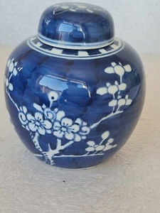 Chinese Blue and White Prunis Ginger Jar &Lid (3) - Picture 1 of 13