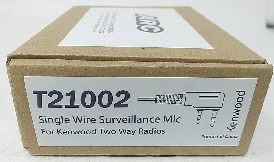 ARC T21002 Earpiece Headset Mic for Kenwood TK3360 TK3173 TK3402 2-Pin Radios - Image 1 of 4