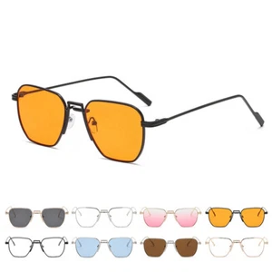 Vintage Square Sunglasses Trendy 90s 80s Retro Metal Sun Glasses Classic Eyewear - Picture 1 of 20