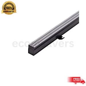 Slim Channel Drain Kit - 2-1/4" x 6 ft. - Gray Grates Complete Installation Set - Picture 1 of 5